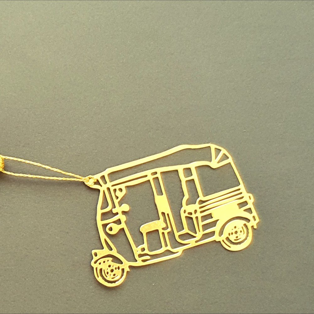 Bookmark Design-Brass metal cutting Tuk Tuk